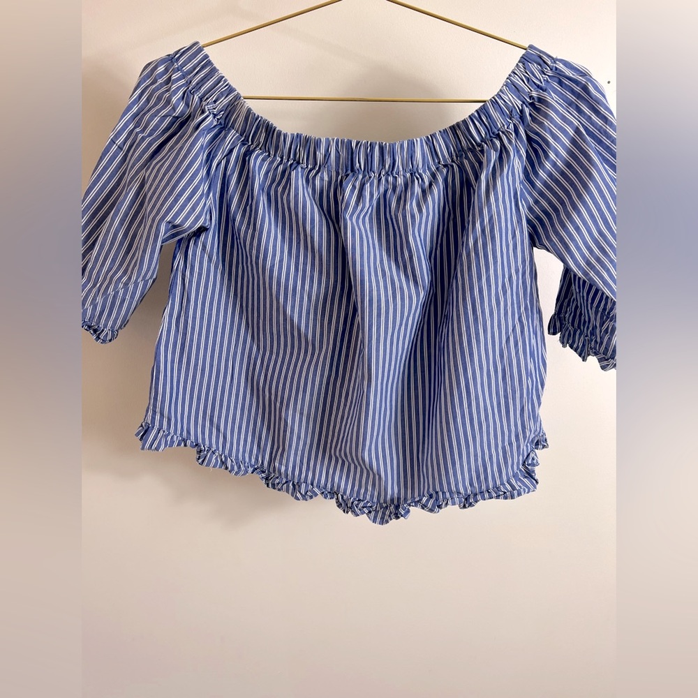 Blue & White Striped Blouse